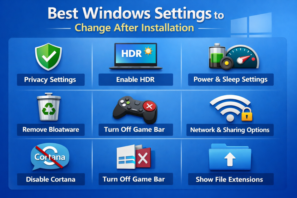 Best Windows Settings to Change After Installation